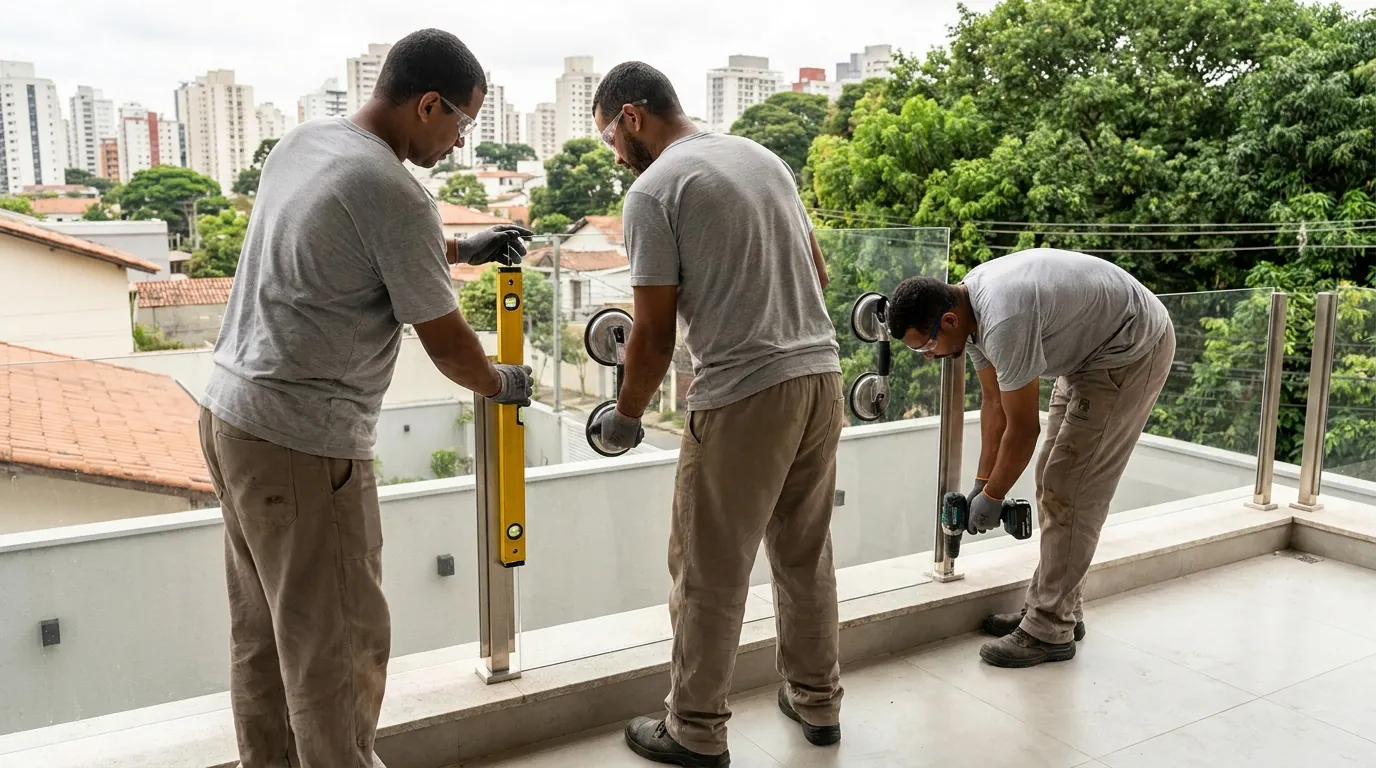 Guarda-Corpo de Vidro para Sacada em Santo André‑SP